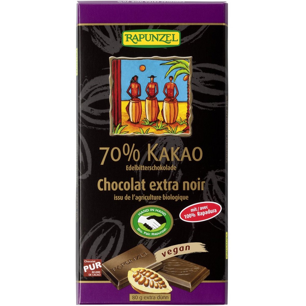 Ciocolata amaruie 70% cacao, vegana