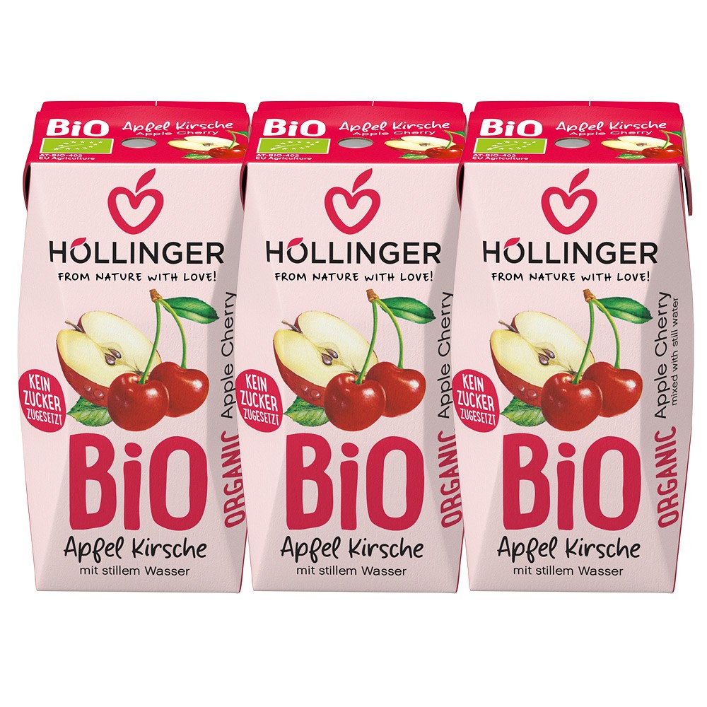 Nectar de mere si cirese, cu pai 3x200ml